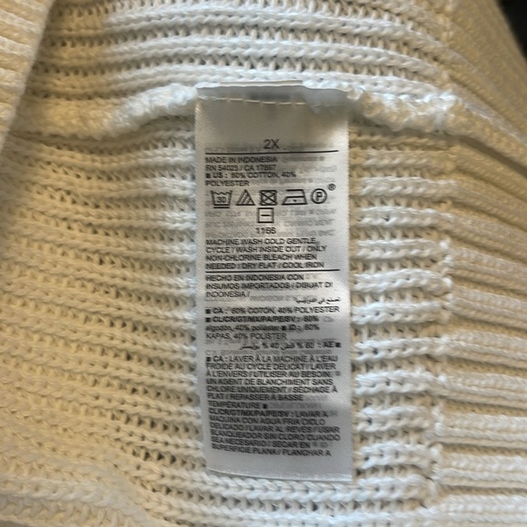 Old Navy - NWT sleeveless shaker- stitch tank white knit pullover - size 2X - Picture 4 of 5